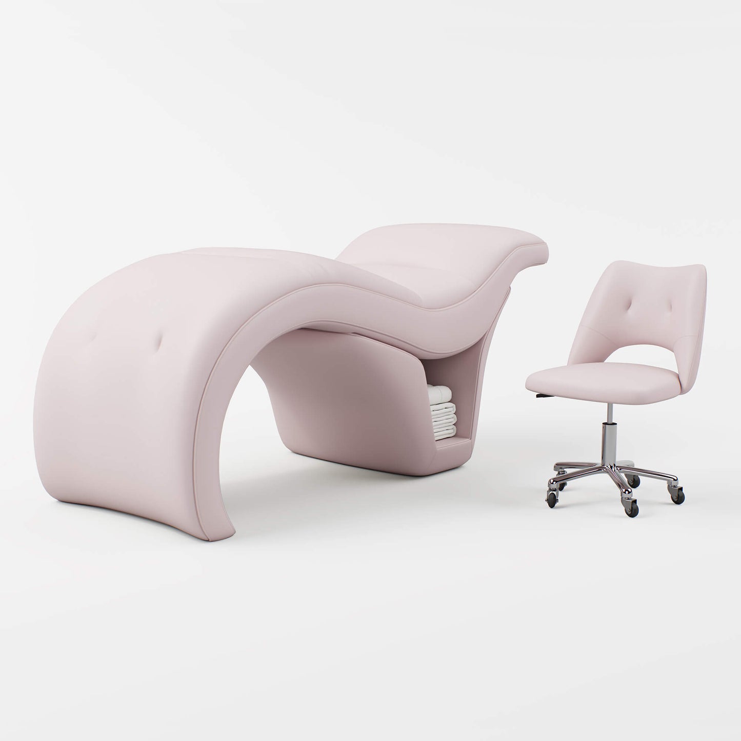 BeNoravo Curved Ergonomic Beauty Bed & Salon Stool Set
