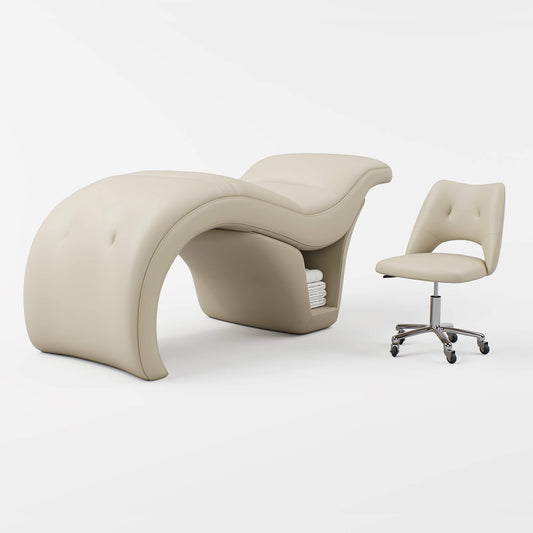 BeNoravo Curved Ergonomic Beauty Bed & Salon Stool Set