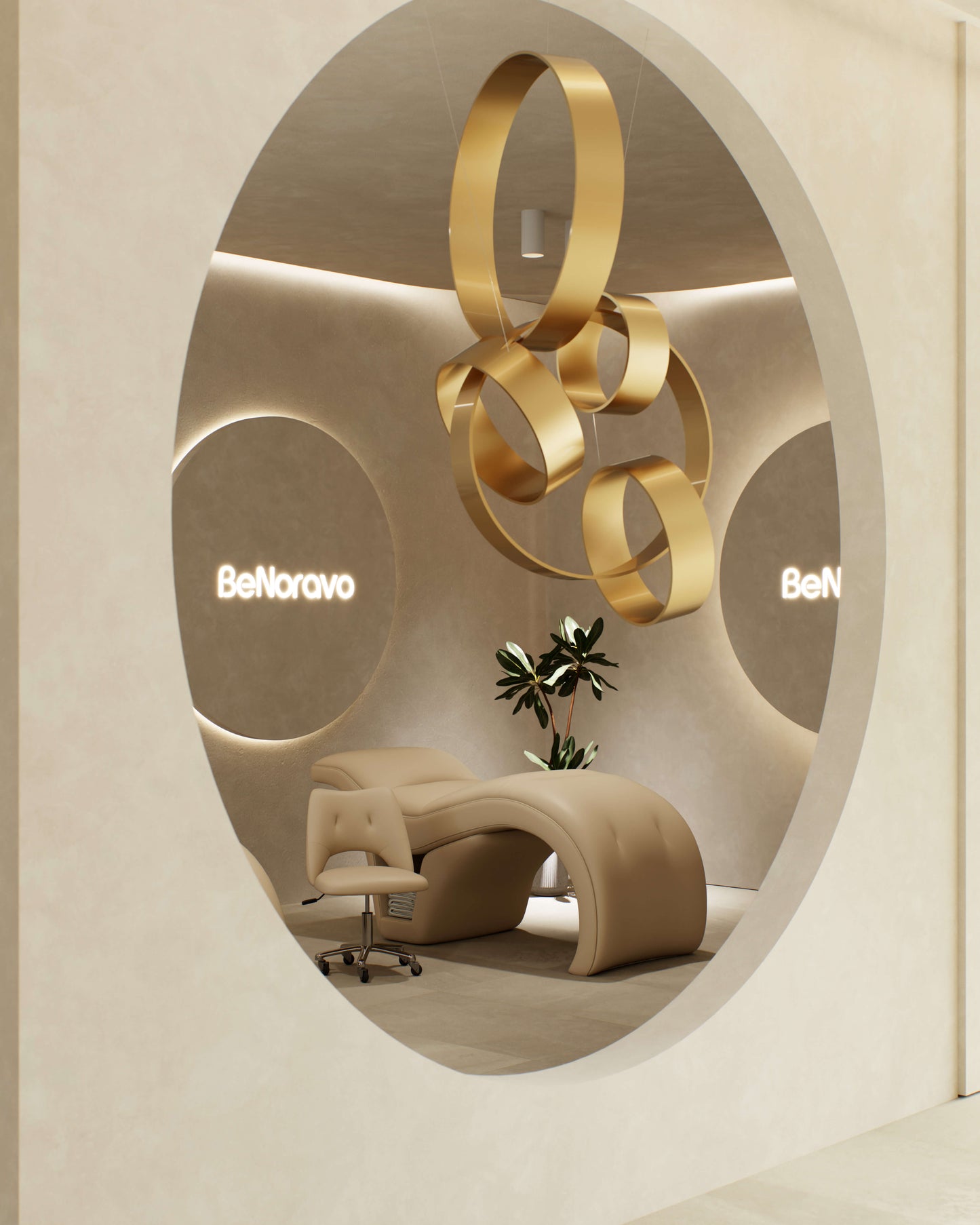 BeNoravo Curved Ergonomic Beauty Bed & Salon Stool Set