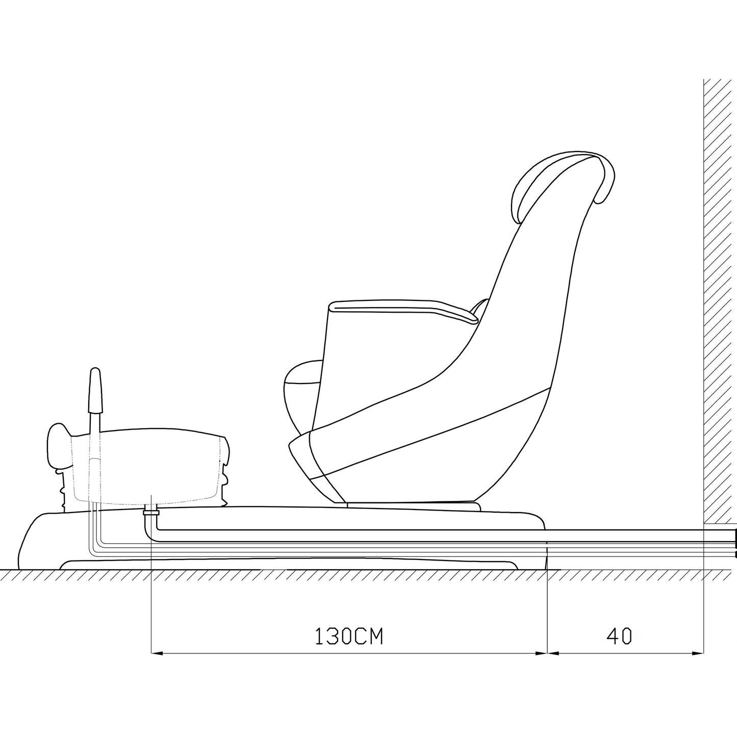 BENORAVO Fashion Modern Plumbed Pedicure Spa Chair